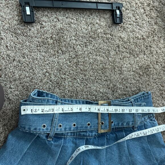 NWT Edikted Denim Pleated Low Rise Micro Mini Skort Sz M 90s y2k - Picture 4 of 9